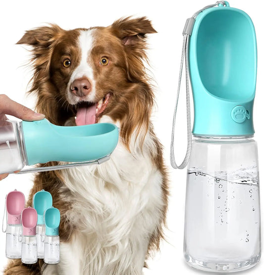 Portable Leak-Proof Dog Water Bottle - 19 Oz Blue Dispenser