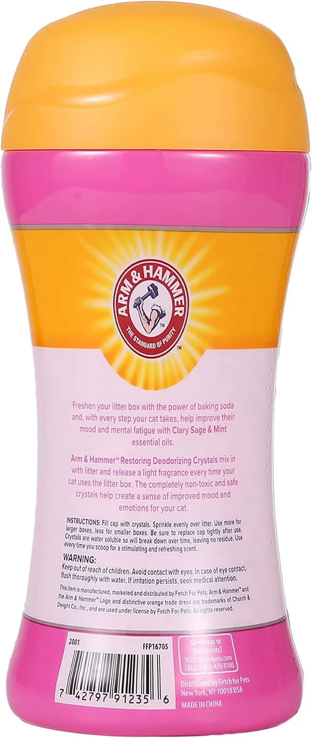Deodorizing Cat Litter Crystals (2 Pack) - Clary Sage & Mint Scent, 15 Oz