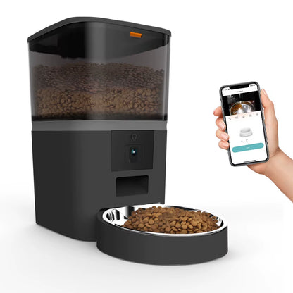 Large Capacity 4L Smart Pet Feeder with Camera - Automatic Food Dispenser with Timed Feeding and APP Remote Control