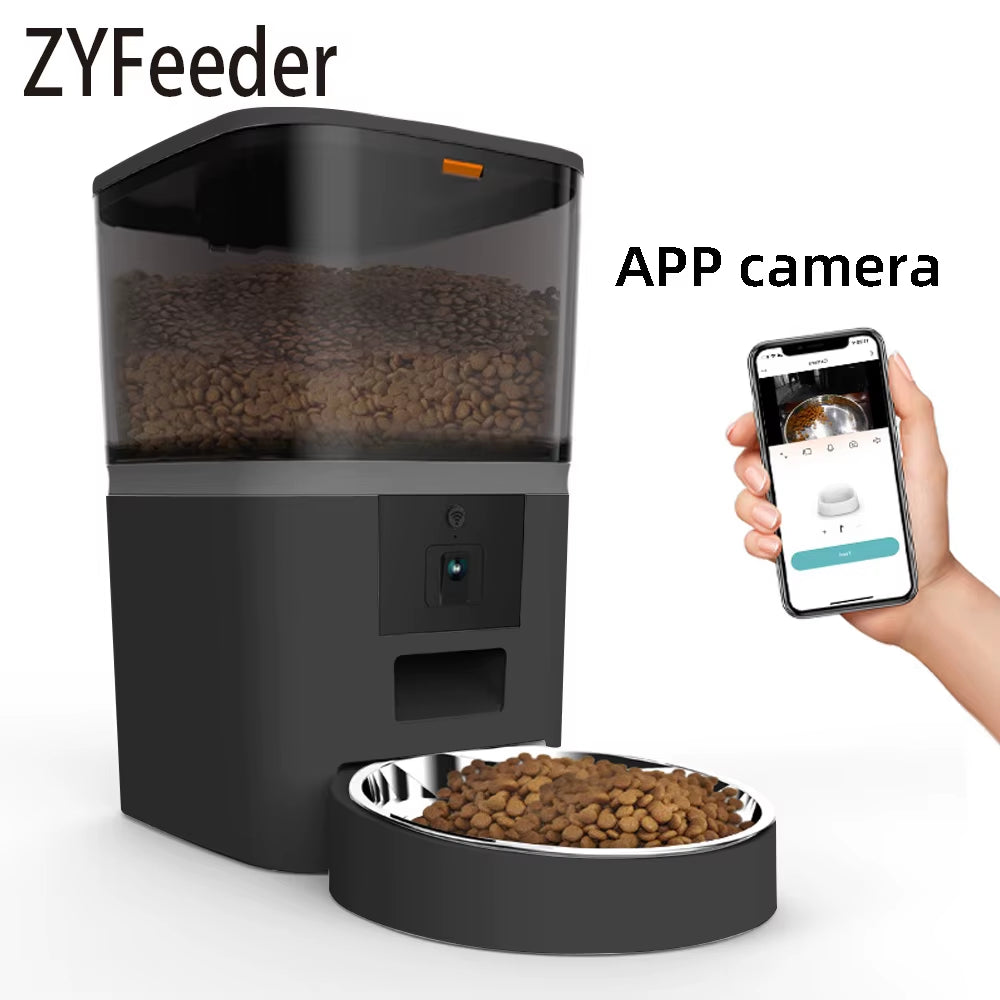 Large Capacity 4L Smart Pet Feeder with Camera - Automatic Food Dispenser with Timed Feeding and APP Remote Control