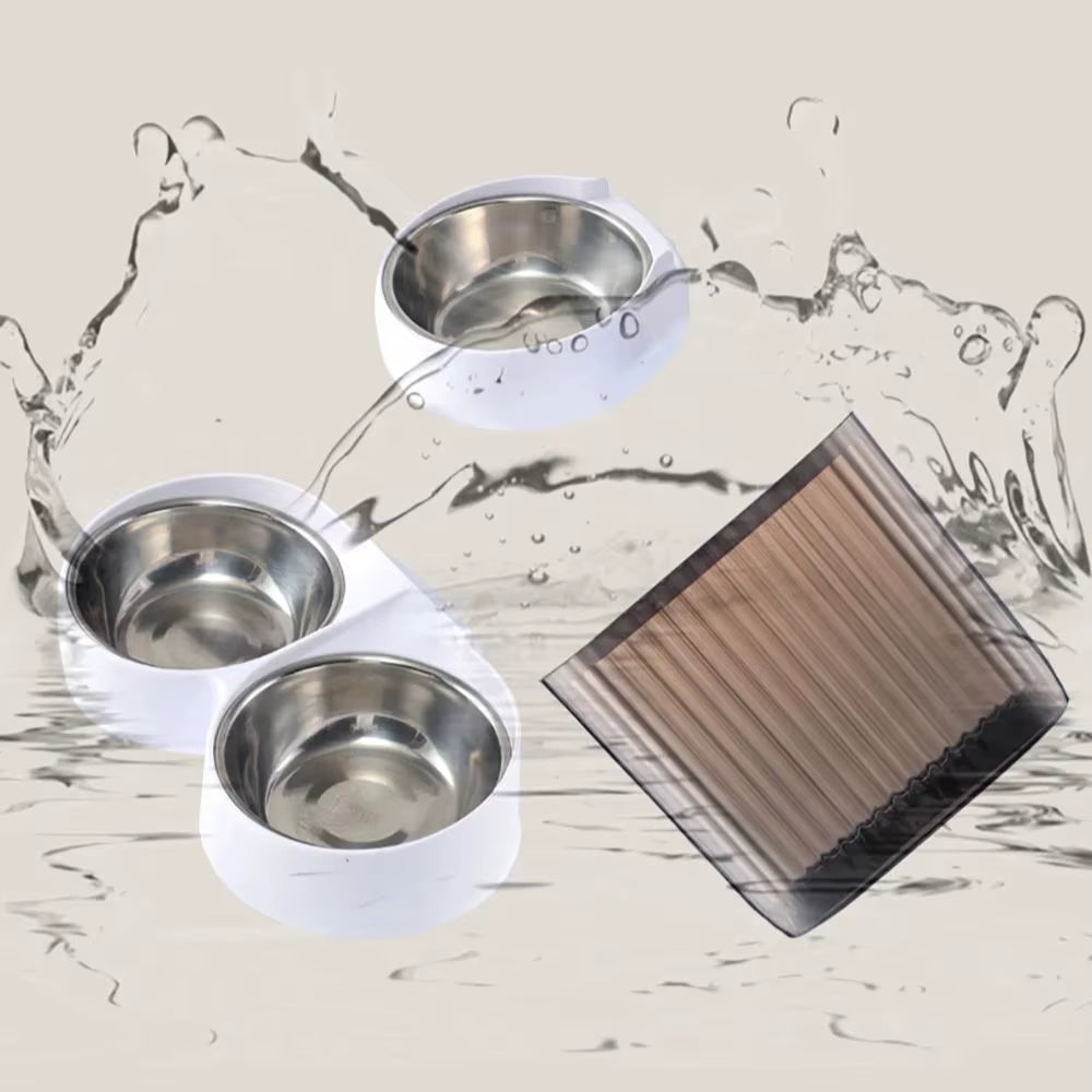 5L Smart Automatic Cat Feeder with Dual Bowls and Integrated Camera, Voice Recorder, and Dry Food Dispenser for Dogs and Cats