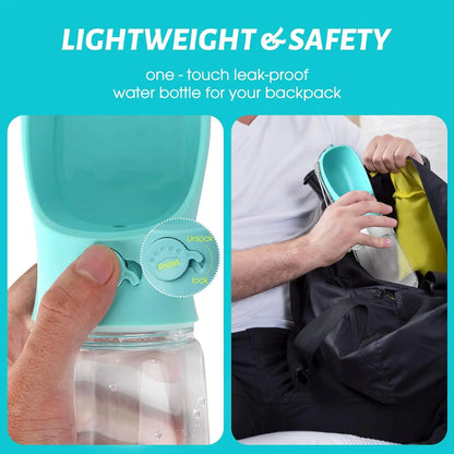 Portable Leak-Proof Dog Water Bottle - 19 Oz Blue Dispenser