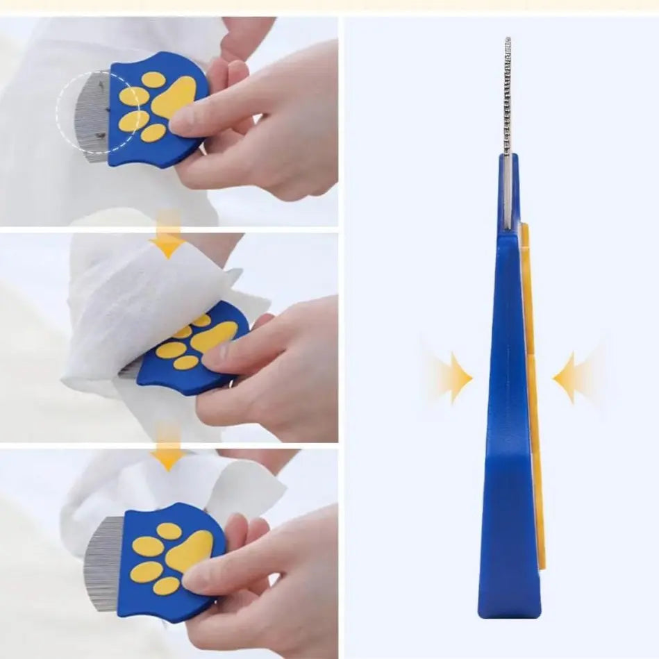 Professional Pet Grooming Comb for Dogs and Cats - Mini Face Brush for Shedding Control and Flea Removal, Essential Pet Care Tool