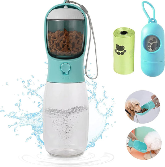 19oz 2-in-1 Leakproof Portable Dog Water Bottle for Outdoor Activities, BPA-Free Food Grade Material with Activated Carbon Filter
