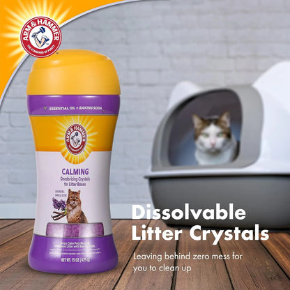 Cat Litter Deodorizing Crystals - Lavender & Vanilla Scent, 15 Oz (Set of 2)