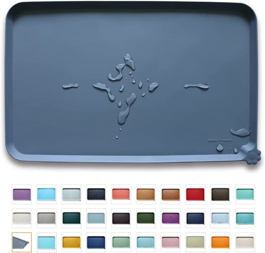 Waterproof Pet Feeding Mats with Elevated Edges - Available in Various Sizes and Colors for Dogs, Cats, and More