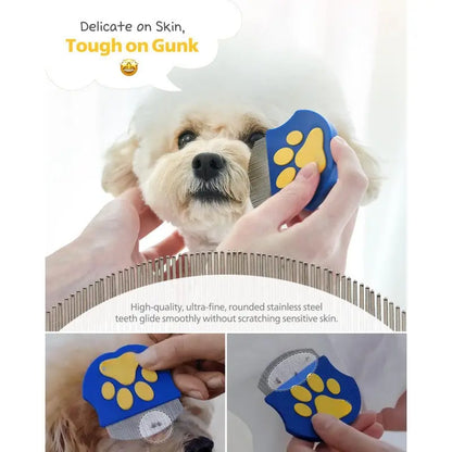 Professional Pet Grooming Comb for Dogs and Cats - Mini Face Brush for Shedding Control and Flea Removal, Essential Pet Care Tool
