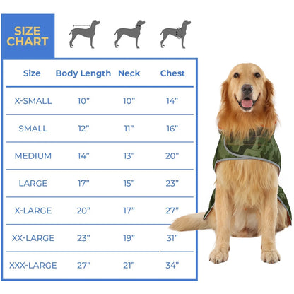 Reversible Hooded Dog Raincoat Poncho Jacket for Small, Medium, and Large Dogs - Shark Design