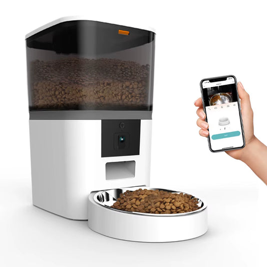 Large Capacity 4L Smart Pet Feeder with Camera - Automatic Food Dispenser with Timed Feeding and APP Remote Control